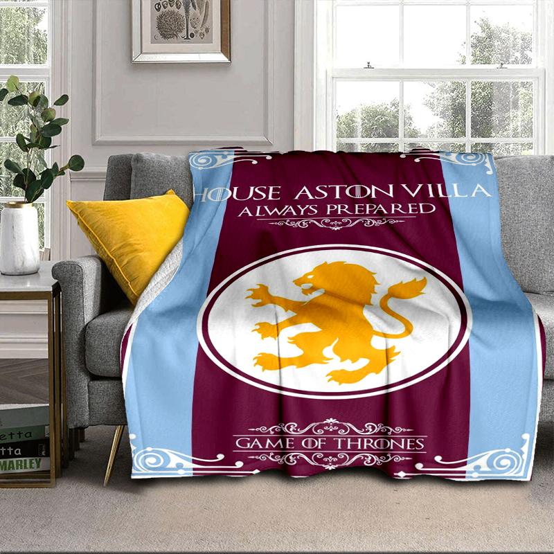 Football Club Emblem Lion Blanket Flannel Blanket for Bed, Sofa, Camping, Hiking, Picnic Essentials, Gift for Family Fan Gifts