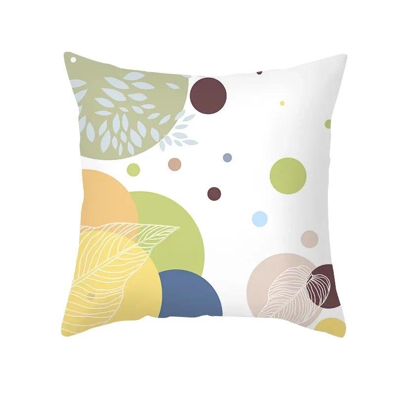Office Green Tree Cushion Cover Living Room Luxury Pillow Nordic Style Small Fresh Yellow Leaf Pillowcase