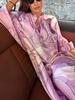European & American Plus Size Loose Printed Lace-up Dress for Women - NQ6028