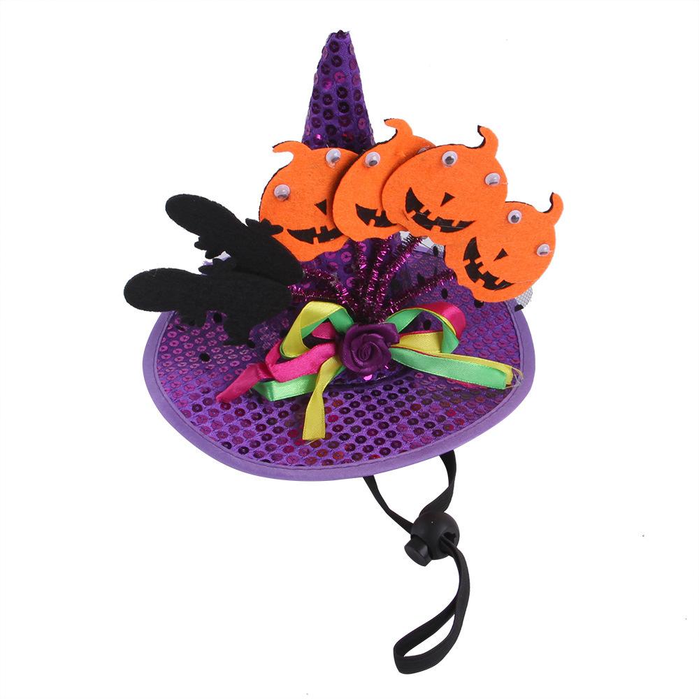 

New Pet Funny Headgear Dog Cat Halloween Hat Pumpkin Gecko Headgear Funny Supplies One size fits all фиолетовый
