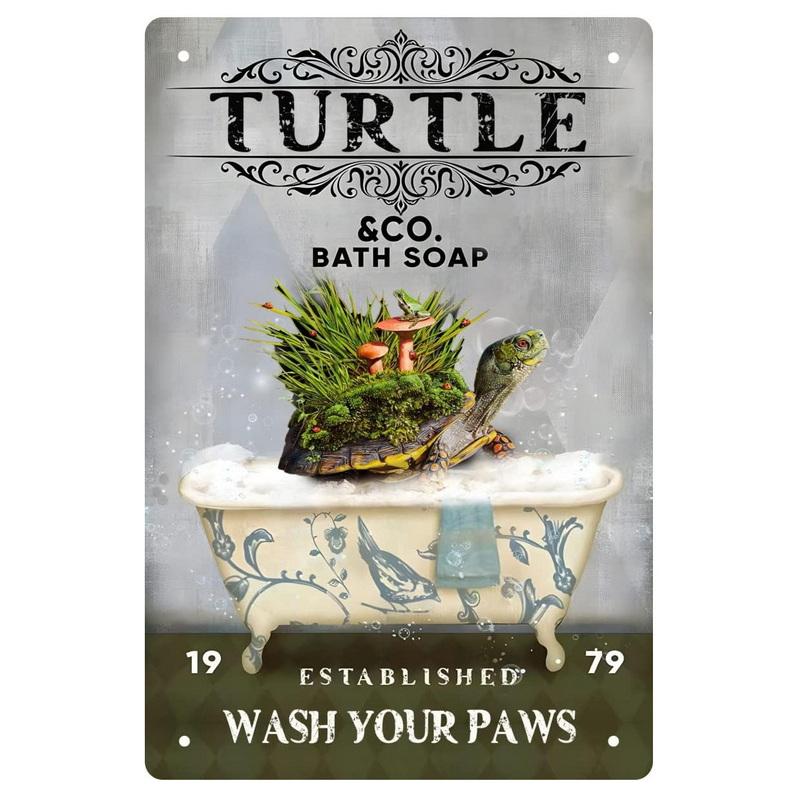 Retro Metal Tin Signs Cat Dog Bath Soap Wash Your Paw Bubble Posters Vintage Toilet Cave Bar Home Bathroom Wall Decoration Signs
