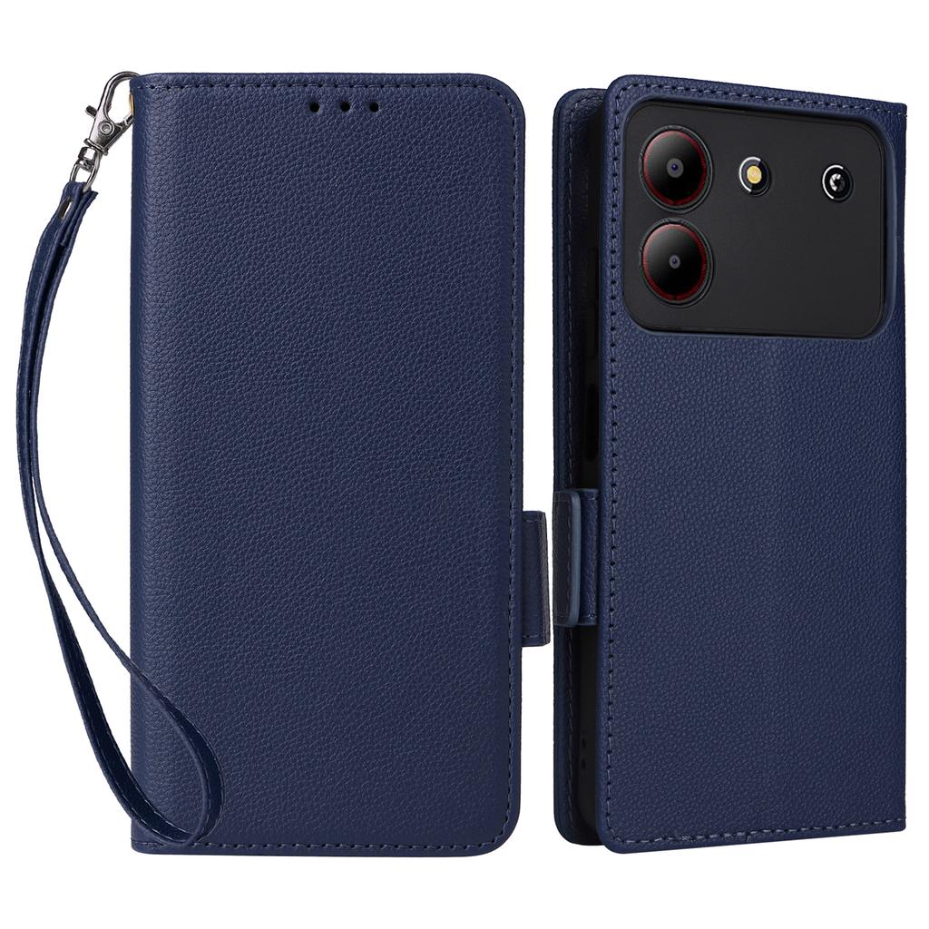 For ZTE Blade A54 Case Leather Wallet Phone Cover with Wrist Strap