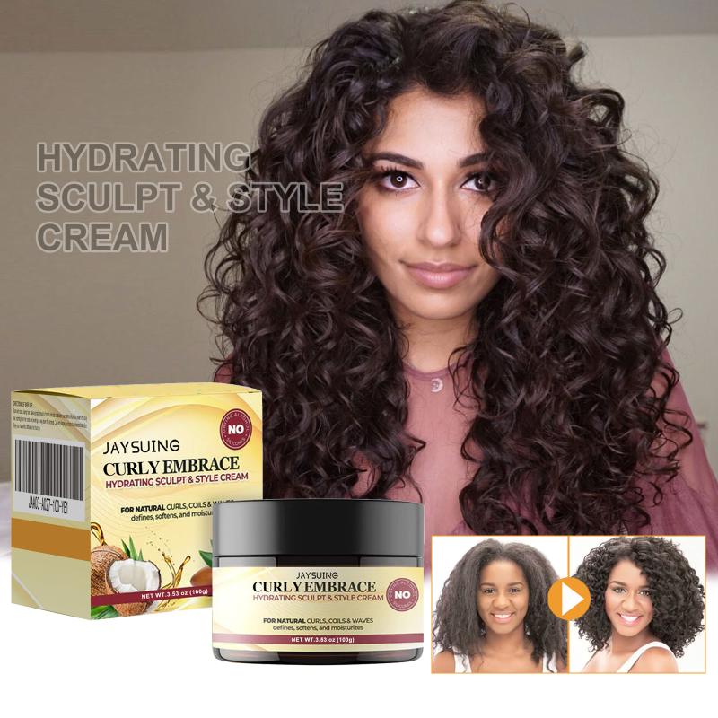 Hair Elastin Cream Moisturizing Smoothing Repair Frizzy Wavy Boost Curl Defining Long-Lasting Curly Hair Styling Cream For Women