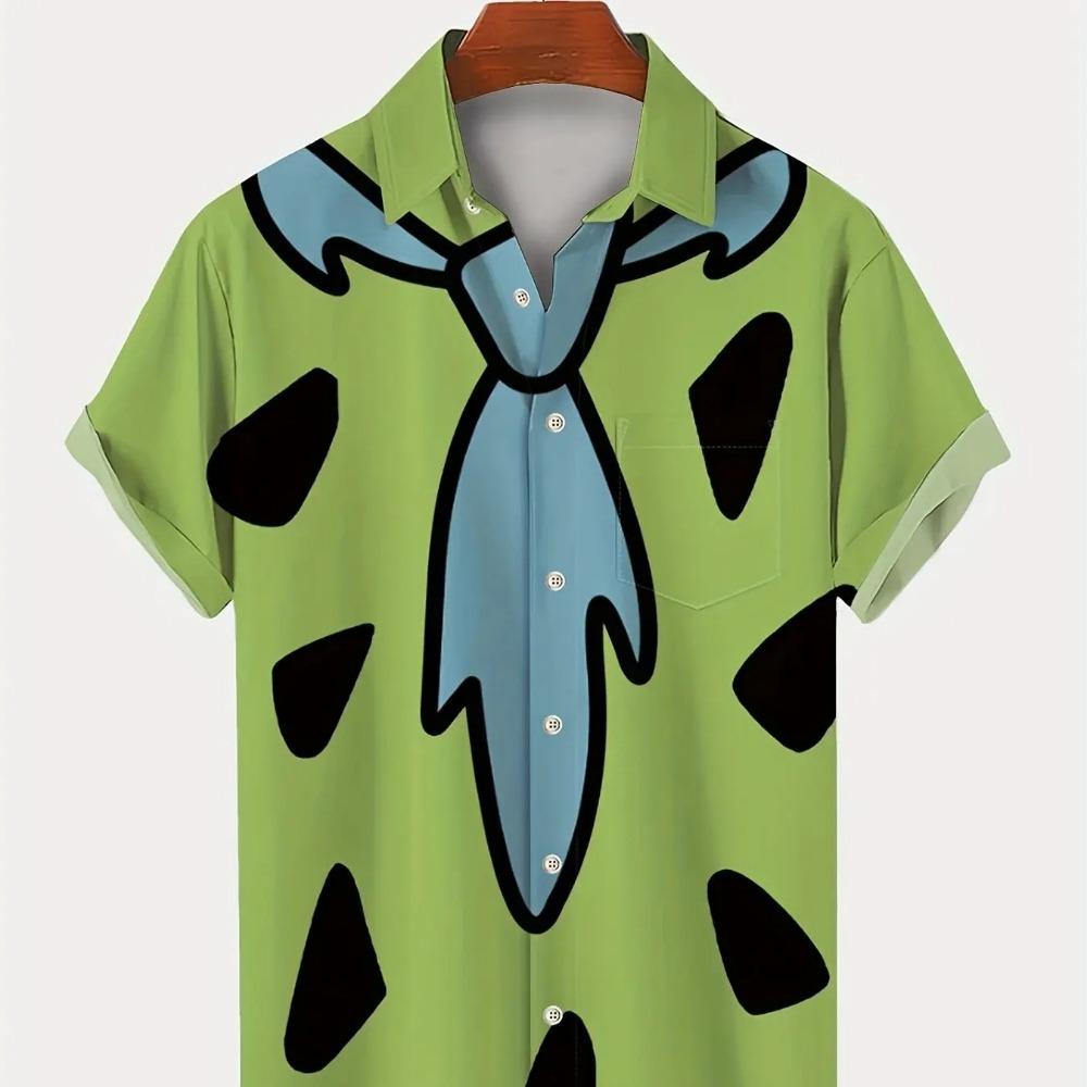 

Галстук Геометрический узор Мужская рубашка Модная гавайская рубашка Одежда на пуговицах Летняя уличная одежда Мужская одежда 5XL