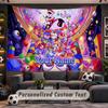 Wall Hanging Tapestry Custom NameThe Amazing Digital Circus Pattern Personalized Printed Fabric Wall Decor