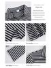 Women's Striped Pure Cotton Long Sleeve T-Shirt, Autumn/Winter 2025, Fashionable Slimming Base Layer with Zippered Stand Collar