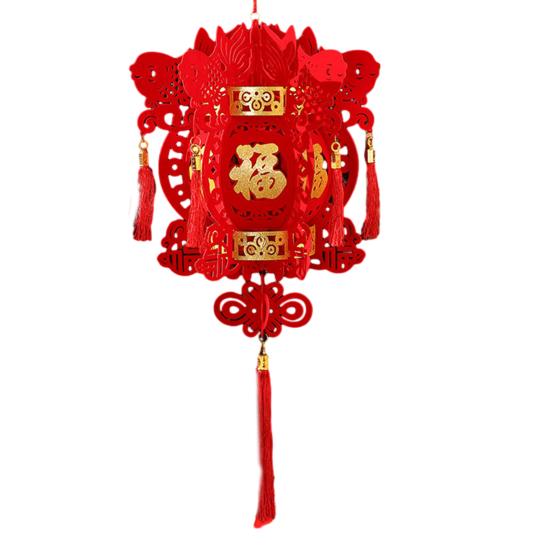 Year of The Horse Lantern Traditional Chinese New Year Decoration with Fabric Hanging Ornament for Door Festive Atmosphere 2026 Spring Festival Decor