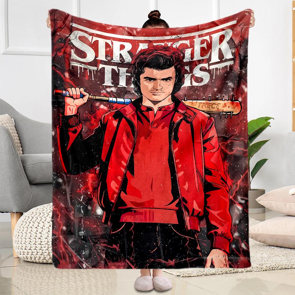 Stranger Things Artwork Suitable Blanket for Offices, Travel, Living Rooms Also a Good Gift for Friends and Family Suitable for All Seasons.