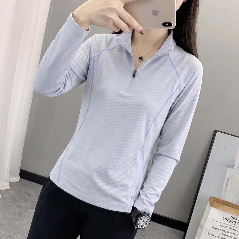 JOHLIN DREAM Women's Breathable Quick Dry Stand Collar Long Sleeve T-Shirt