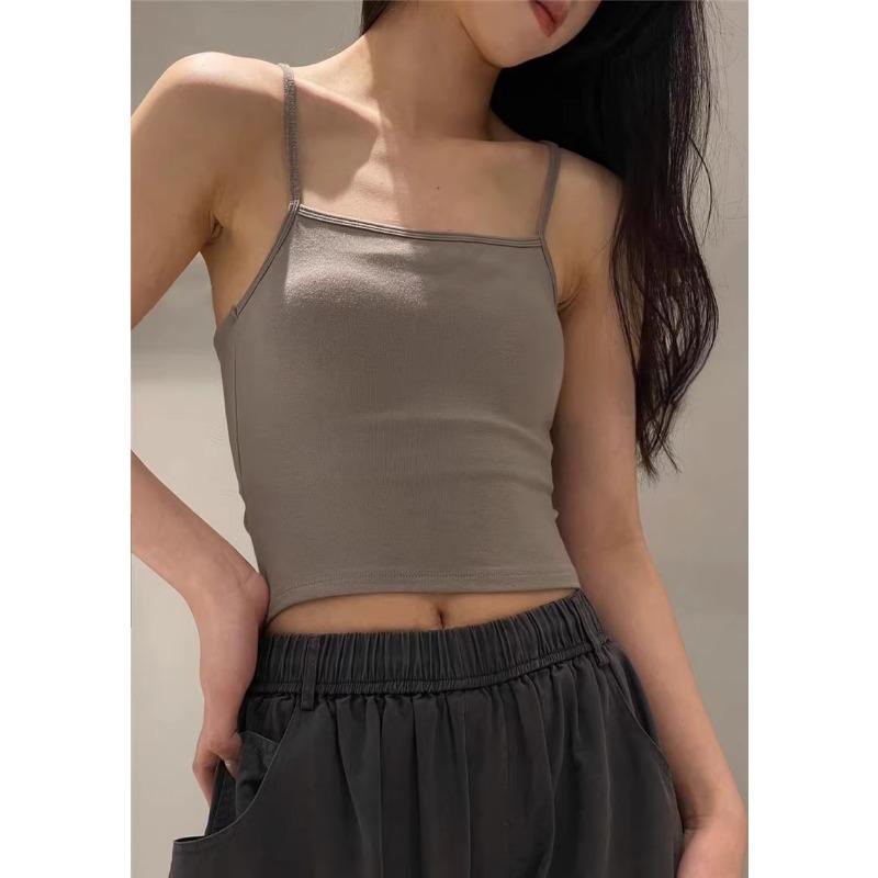 Spice Girl with Chest Pad, Beautiful Back, Chest Wrap, Hollow Bow, Cross Halter, Sling Vest, Short Bottom Top