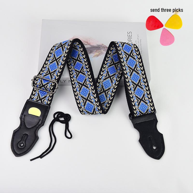 Premium Embroidered Guitar Strap for Acoustic and Electric Guitars