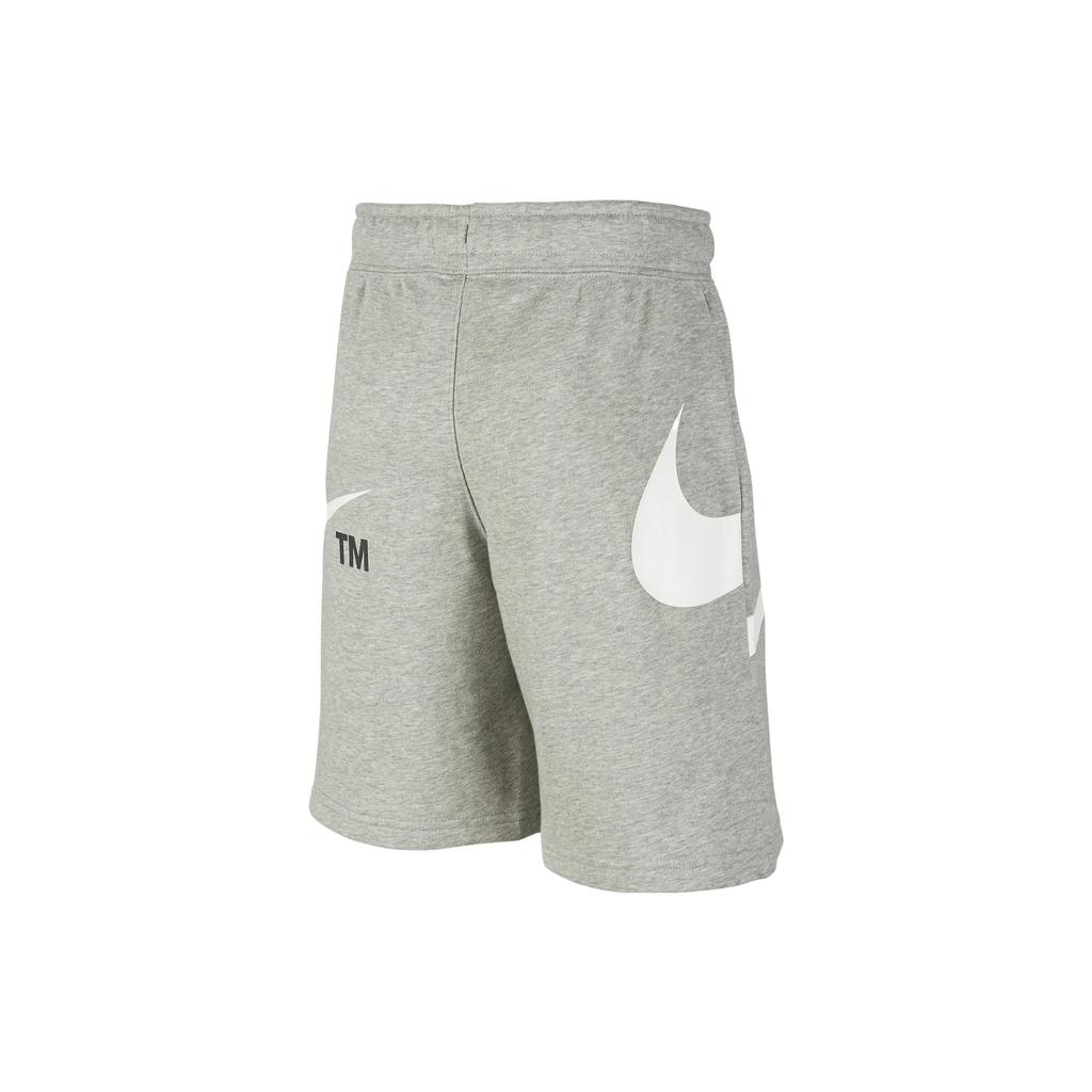 Nike Sportswear Swoosh Logo Print Straight Shorts Kids Bottoms Grey DR8484-063