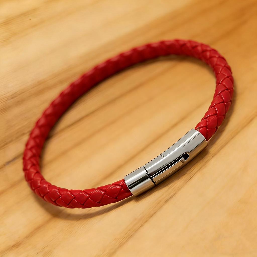 Meier Europäisches und amerikanisches Mode Titanstahl geflochtenes Armband Lederband Herren- und Damen-Edelstahlarmband Schmuck geflochtenes Armband