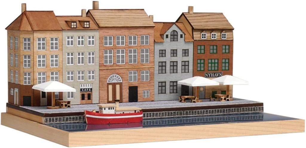 Woody Joe 1/220 European Streets Series: Copenhagen, Denmark, Wooden Model Assembly Kit (Scenery)