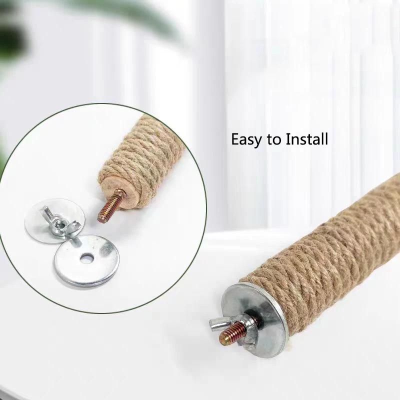 Natural Hemp Rope Bird Perch for Parrots - Handmade Chewable Perch Stand Eco-Friendly Cage Accessory for Parrots Pet Birds Toy