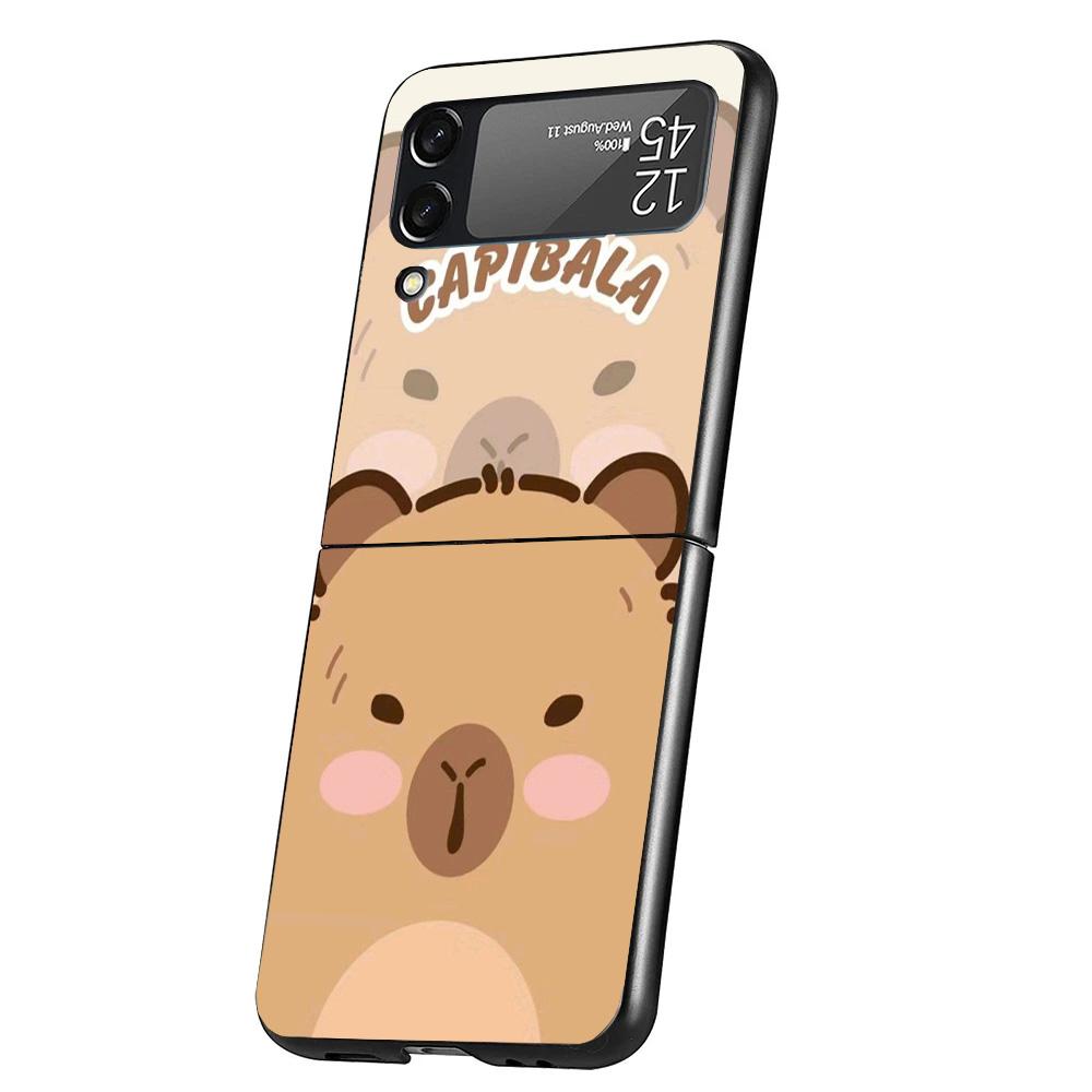 Funny Capybara Cartoon Animal Phone Case For Samsung Galaxy Z Flip 7 6 5 4 3 5G Cover ZFlip7 ZFlip6 ZFlip4 ZFlip5 ZFlip3 Coque F