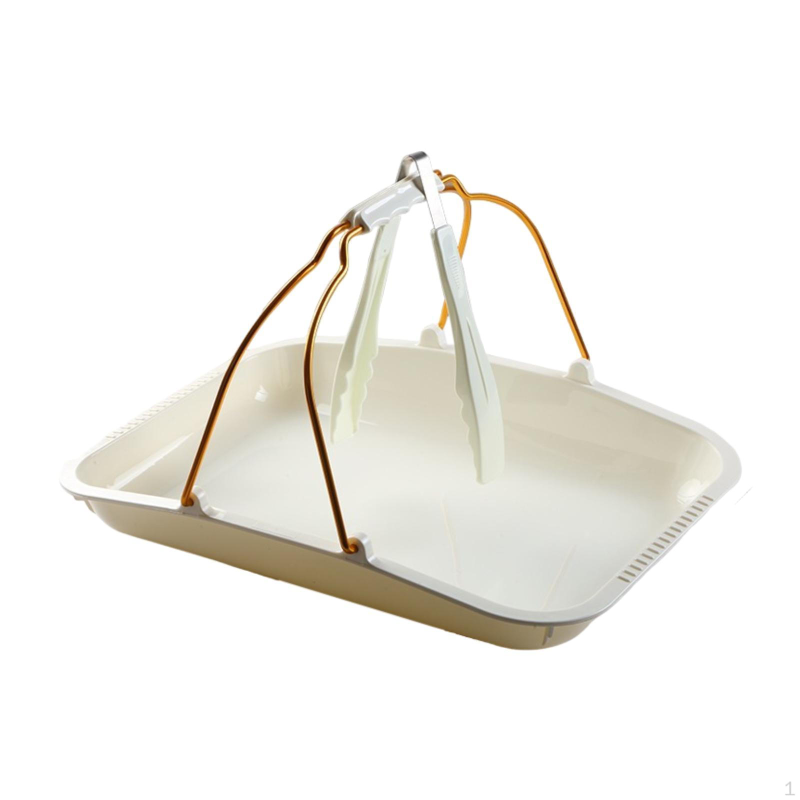 

Bread Tray Rectangular Basket, Versatile Rectangle Food ,Easy Clean, Western Pastry gold handle and Clip