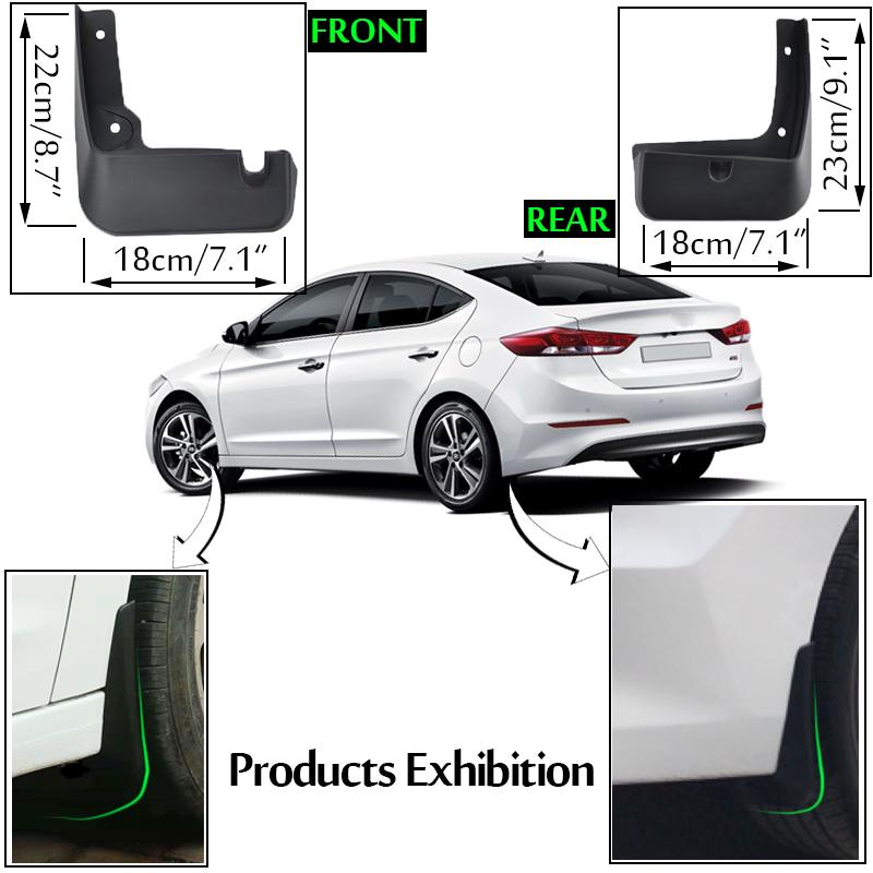 Set Flapsuri de Noroi turnate pentru Hyundai Elantra Avante AD 2016 - 2018 Sedan Flapsuri de noroi Aparatori de noroi Aparatori Aripa Fata Spate