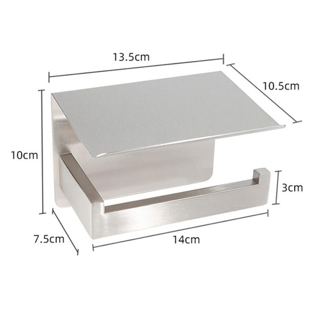 

Modern Wall Mount Toilet Paper Holder Space Saving Stainless Steel Cell Phone Holder Self Adhesive Paper Roll Shelf Bathroom Use