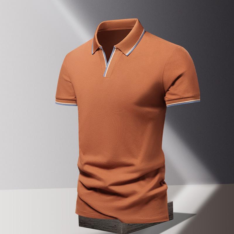 POLO Shirt Men's Summer Fashion Ice Silk Quick Drying Short Sleeved T-shirt Solid Color Loose Business Collar Pure Cotton Top