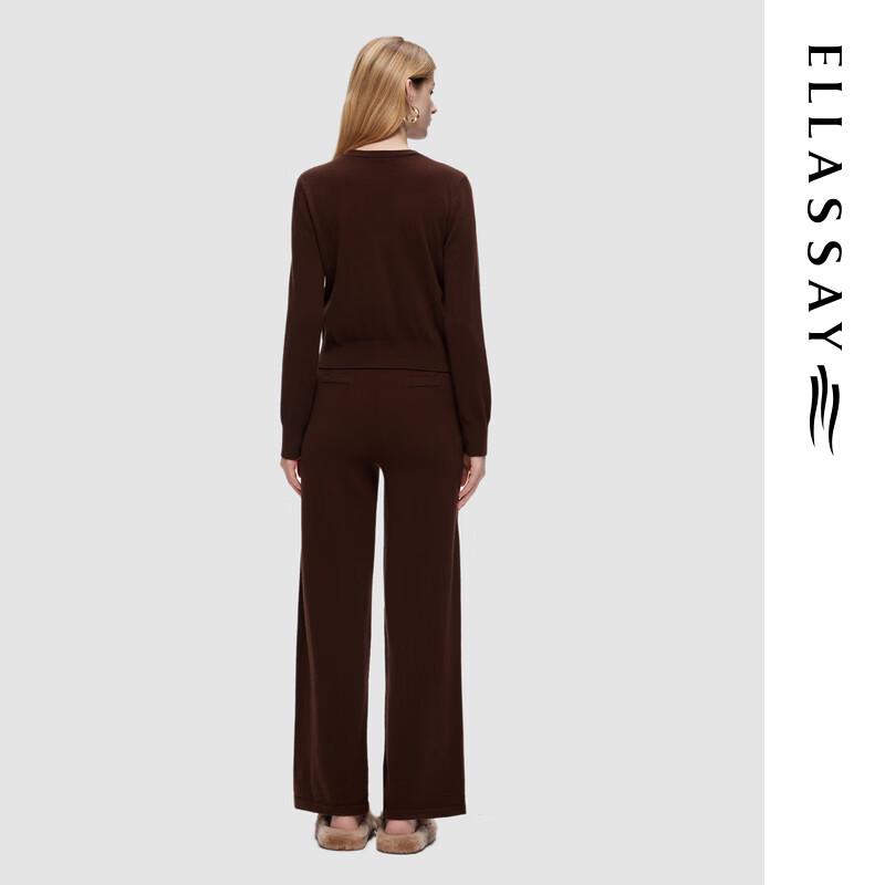 ELLASSAY 100% Lamb Wool V-Neck Knitted Sweater