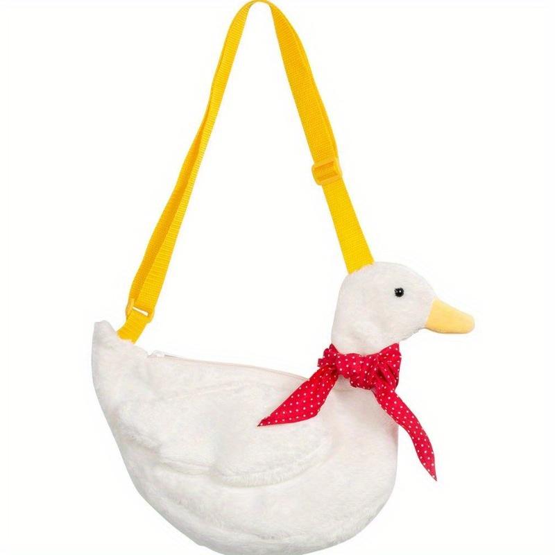 Market-6 1 Stuks Schattige Simulatie Eend Schoudertas Crossbody Pluche Grote Gans Rugzak Portemonnees en Handtassen Crossbody Tassen voor Vrouwen