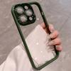 Luxury Armor Glitter Diamond Transparent Clear Hard Case for iPhone 15 14 Pro Max 13 12 11 Plating Camera Lens Protection Cover