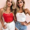 Sexy Honey Letter Embroidery Tank Top Women Bare Midriff Backless Camis Crop Tops Female Sleeveless Cropped Vest Tube Top