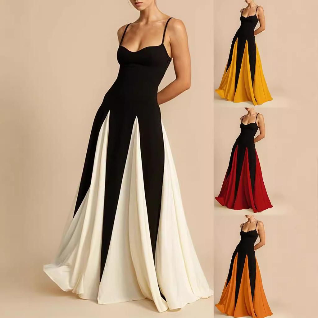 Women's clothing elegant fashion sexy nightclub trend off-the-shoulder splicing pendulum suspender dress women's evening dress