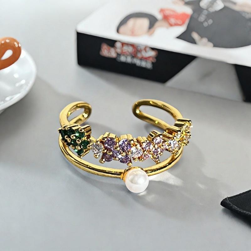 Niche Design Unique Flower Bow Student Party Opening Ring Fashion Light Luxury High Sense Ring Women
