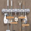 5 Hooks Wall-Mounted Mop Clip 4 Position Bathroom Broom Hanger Suction Cup Mop Holder  Laundry Room