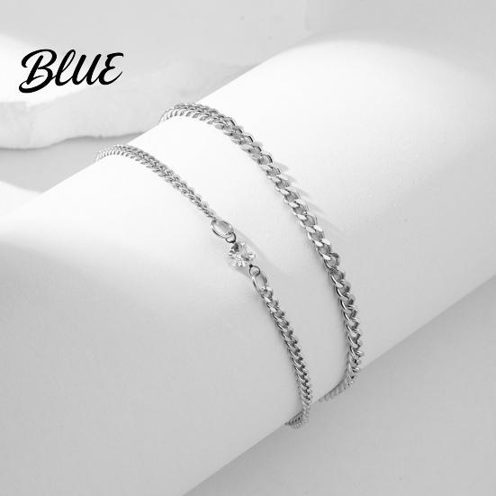 Wrist Adornment 2Pcs Women Charm Bracelet Shiny Rhinestone Inlaid Adjustable