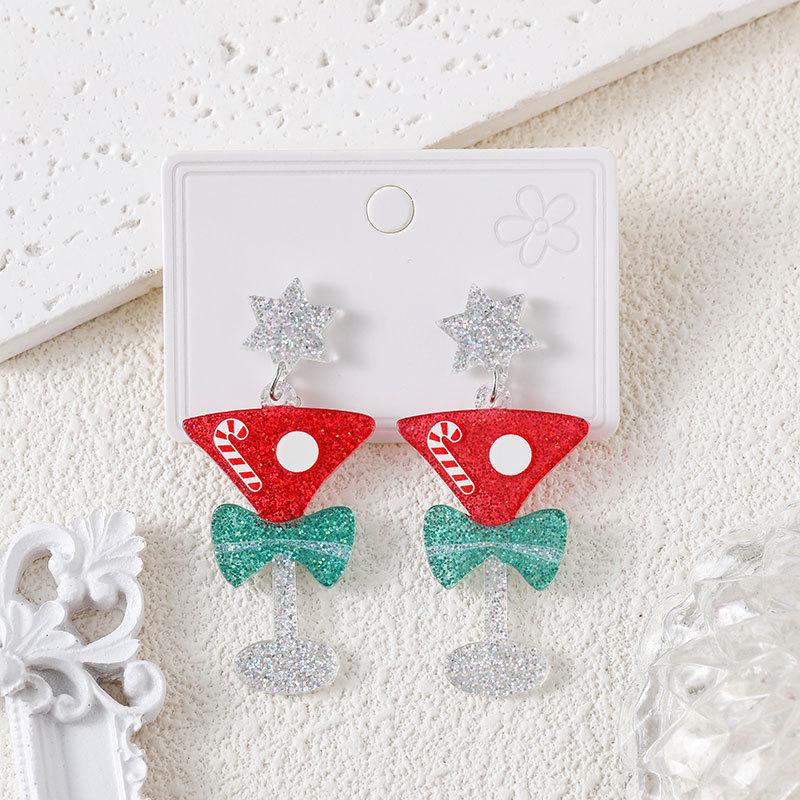 European & American Christmas Earrings: Cute Snowflake & Tree Designs for Women
