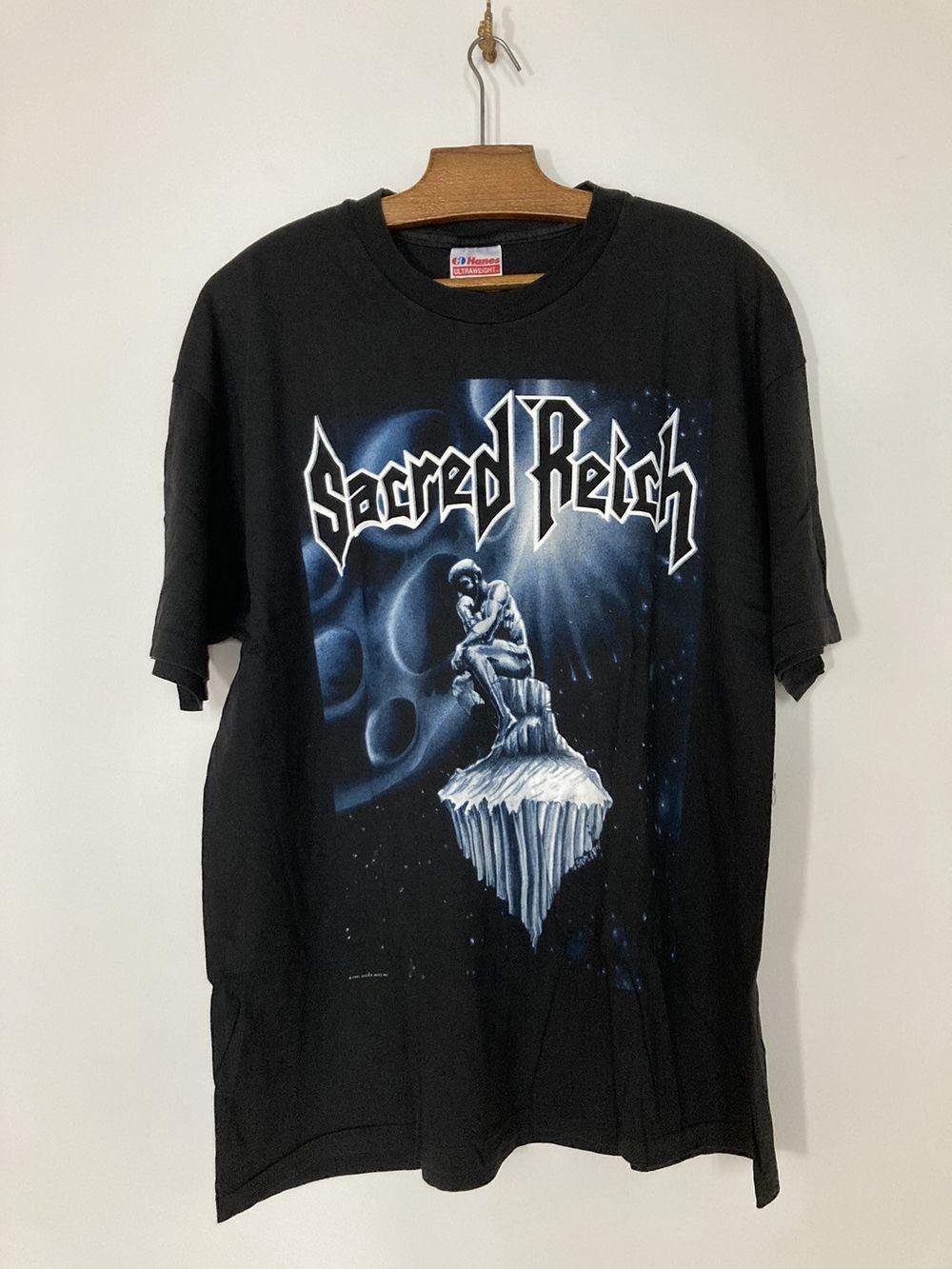 Vtg Sacred Reich 100% cotton black shirt QT650 Unisex T-Shirt XL