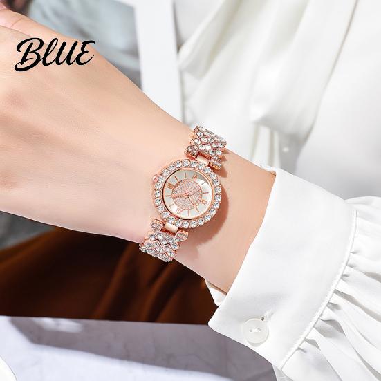 Diamond Accent Women Watch Women's Rhinestone Bracelet Alloy Roman Numerals