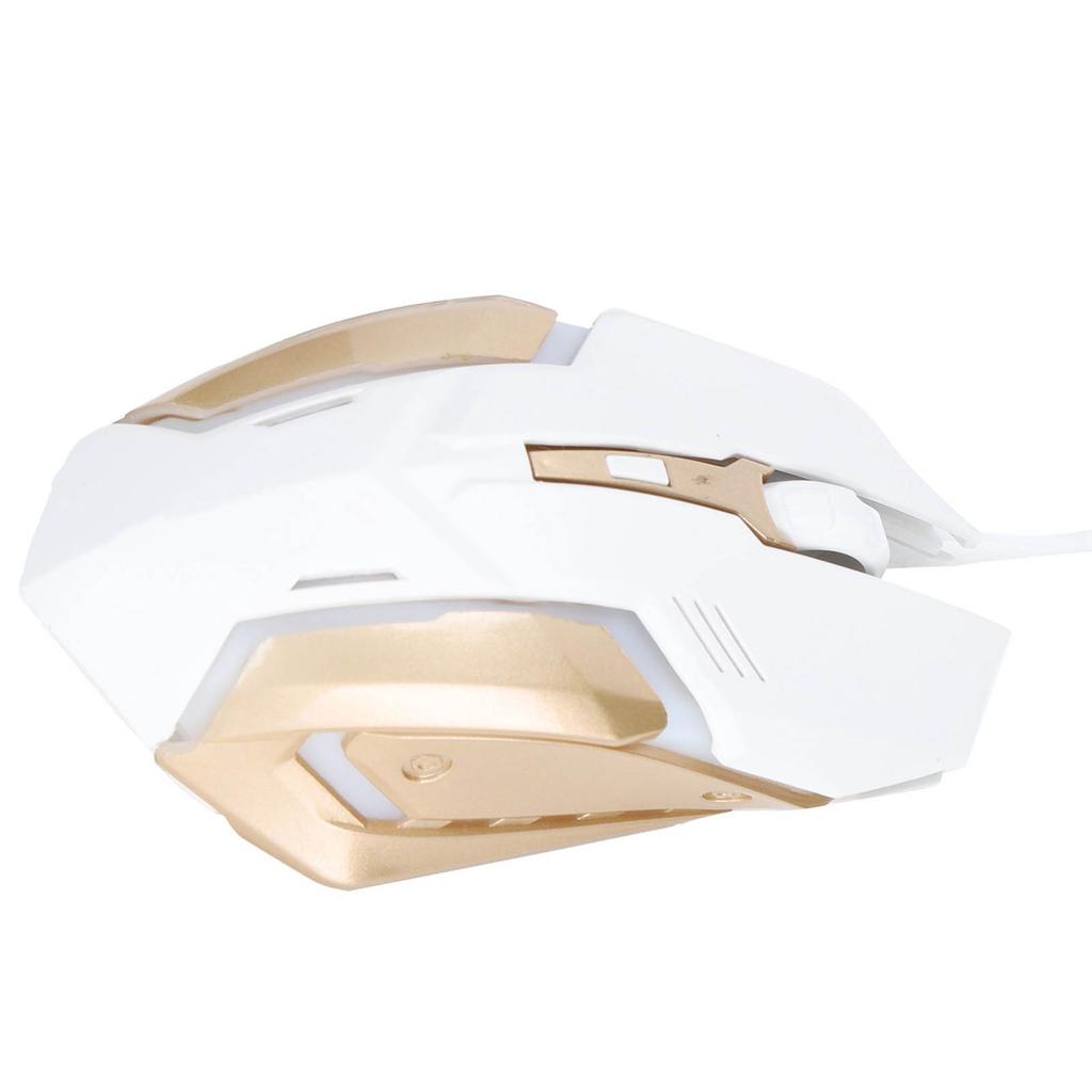 Kabelgebundene Gaming-Maus Ergonomisch Atmendes Licht RGB-Hintergrundbeleuchtung Mechanische Mäuse für PC Notebook LaptopWeiß