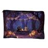 Reusable Storage Bag Bag,with Smooth Zipper, Thickened Polyester Large Capacity Cosmetic Halloween Witch Pumpkin Pattern Printed Pouch High-definition