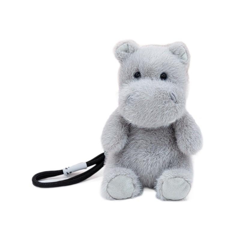Плюшевый брелок-бегемот с коротким ворсом, мягкий материал, подарок для детей