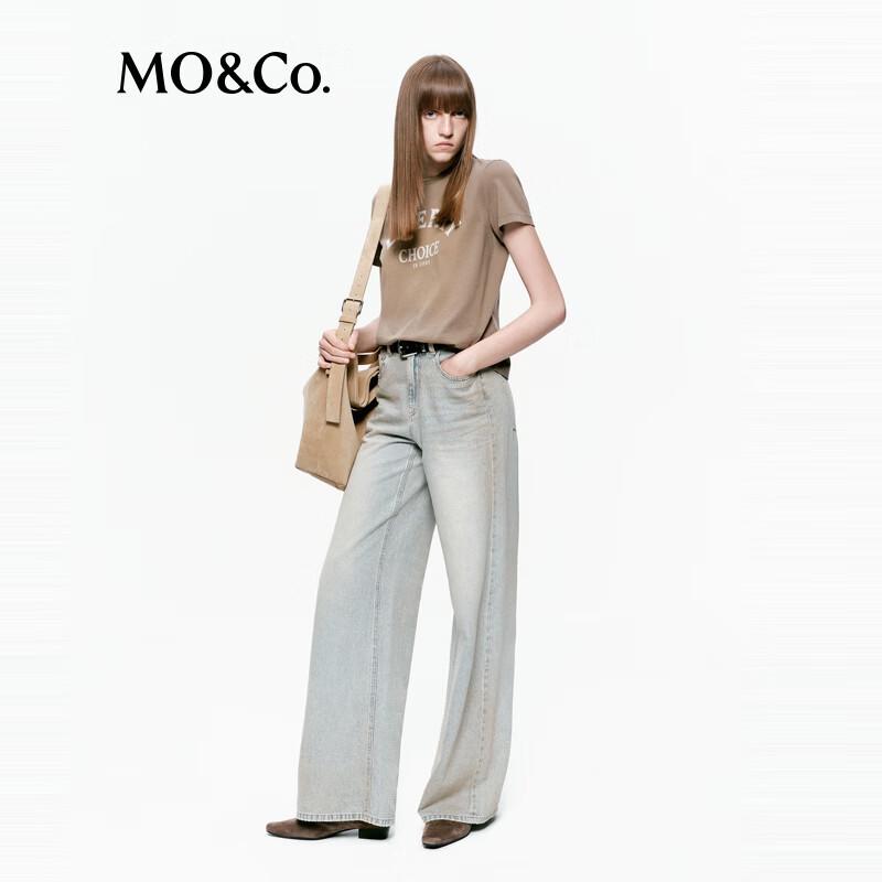 MO&Co. Women's Vintage Wash Straight-Leg Jeans