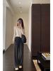 High Waist Slimming Straight Wide-Leg Glutinous Rice Pants for Women - Spring/Summer