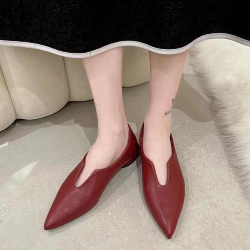 

Модные тенденции Женская обувь Сандалии на плоской подошве Летняя новая мода Острый носок Ретро Оксфордские туфли Мюли Повседневная женская обувь Zapatos Mujer 39 вино красного