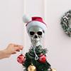 Topo de Árvore de Natal de 5 polegadas Caveira Com Chapéu de Papai Noel Ornamento de Caveira Plástica para Feriados Xmas Ornamento de Caveira Colorida Navidad Decoração