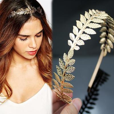 Tiara con forma de rama de hoja romana y delicada corona para el cabello, diadema de diosa griega Alicia para mujer, tocado bohemio para novia, joyería de boda