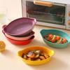 French Rainbow Ceramic Cheese Baked Rice Bowl Household Oven Special Tableware Double Ear Baking Plate Bowls Microwave