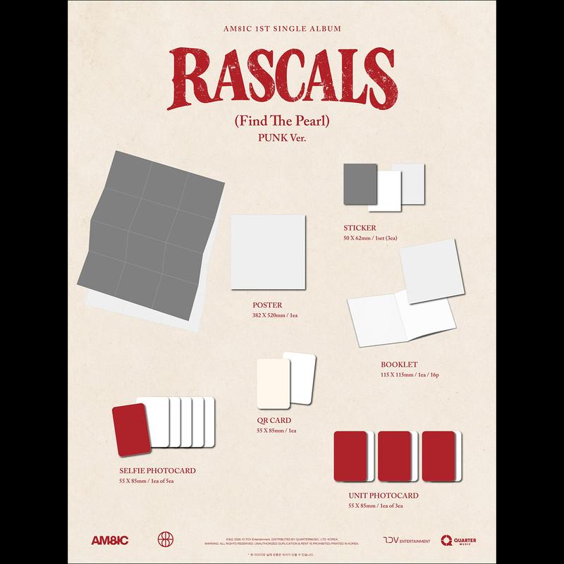 [Vorbestellung] AM8IC - 1. Single-Album [RASCALS (Finde die Perle)] PUNK Ver. / STRASSEN-Version. + Kostenloses Geschenk