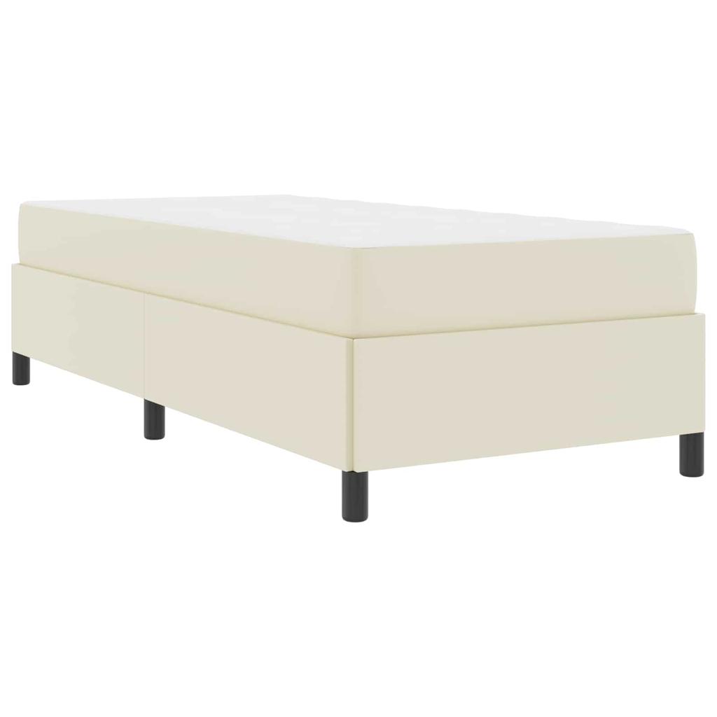 Bed Frame with Mattress Cream 90 x 190 cm Fabric