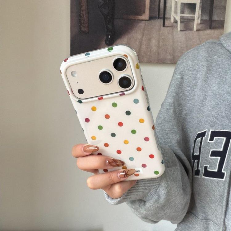 Farbenfroher Polka-Dot-Sticker im koreanischen Stil für Apple 16 Pro Max & iPhone 15 Pro Hülle