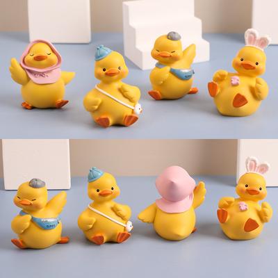Cute MOMO Duck Resin Decoration Little Yellow Duck Cartoon Gift Creative Home Decoration Car Decoration, Desktop Decoration Small Gift