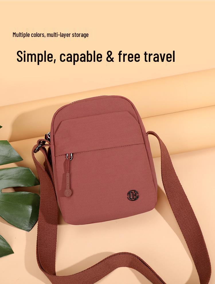 ChiBao Women's Summer Nylon Crossbody Bag - Lightweight, Wear-Resistant, Portable, Casual Small Square Bag.