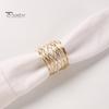 6Pcs/Set Wire Winding Napkin Ring Luxury Golden Elegant Metal Dinner Napkin Holder Buckle Wedding Party Hotel Restaurant Table Decoration